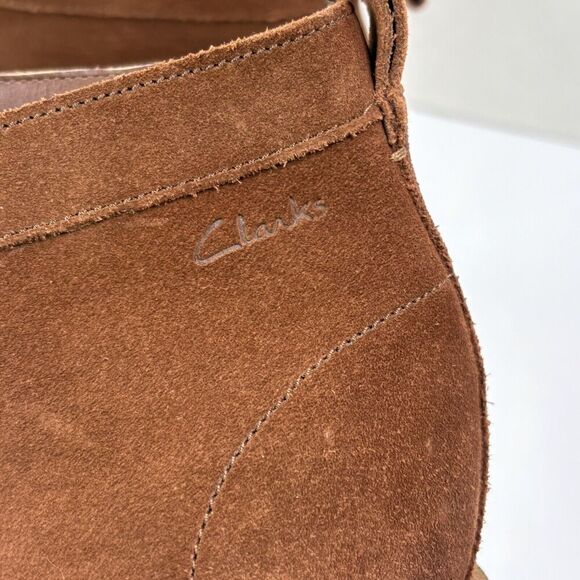 Clarks Men Foxwell Mid Brown Suede‎ Leather Lace Up Boot Cushion Plus Size 11.5 - Picture 6 of 10